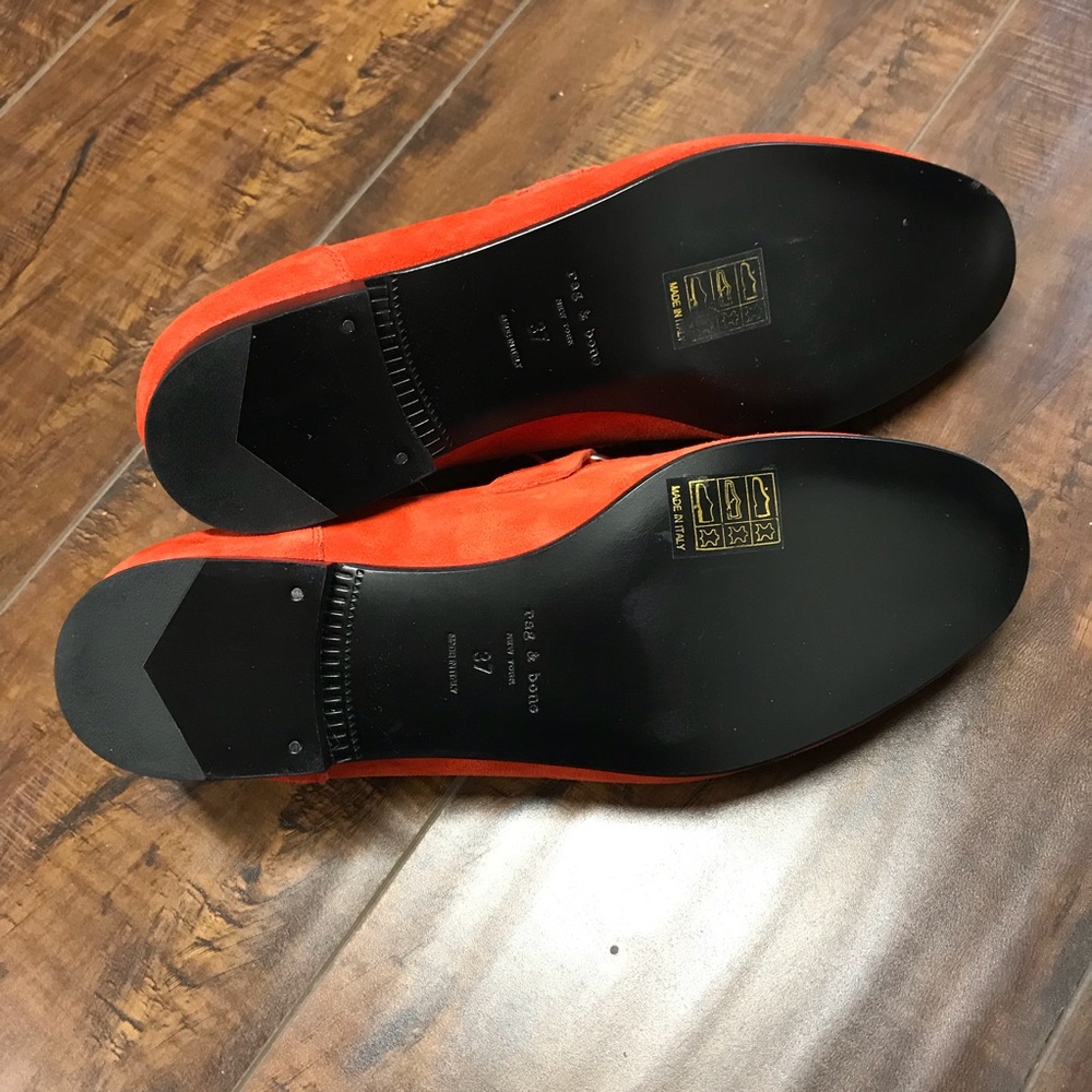 Rag & Bone Cooper Suede Red Loafer Shoes Sz 5-11 - Picture 6 of 8